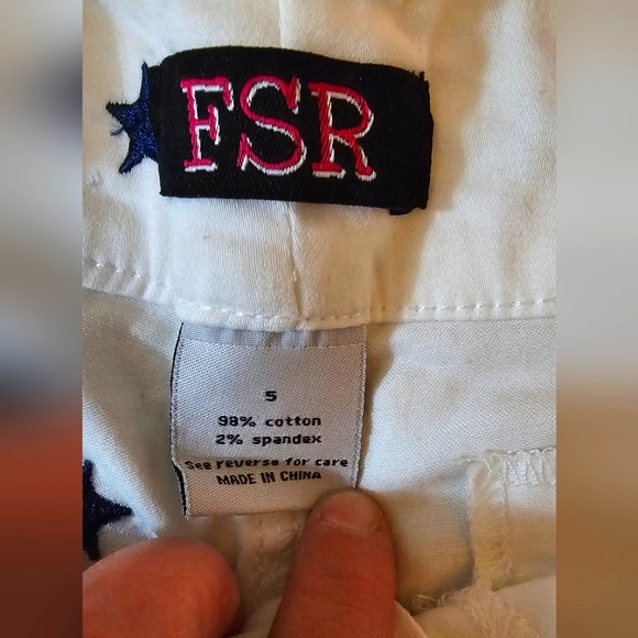 Blue Star Stiched Womens Shorts Size 5 - Picture 3 of 3